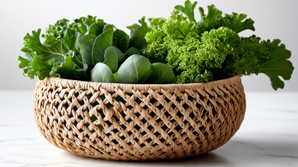 fresh vegetable in a wicker basket