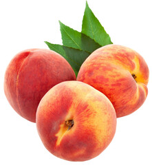 peaches isolated on white background