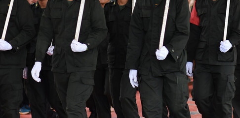 Marching Cadet Feet Close-Up