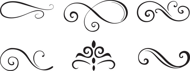 Elegant Vintage Ornaments Collection with Classic Decorative Flourishes and Baroque Elements