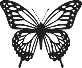 Graceful Butterfly Silhouette: This stunning silhouette captures the delicate beauty of a butterfly, showcasing its intricate wing patterns and elegant form.