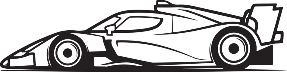 Sleek Race Car Side View Vector Illustration © Andikia