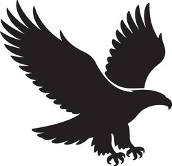 Eagle silhouette vector illustration of a flying bird