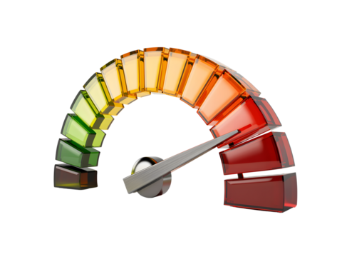 Speedometer isolated on transparent background