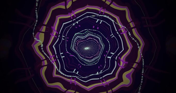 Seamless tunnel video vj loop screensaver with vibrant colors and dynamic patterns for relaxing visuals