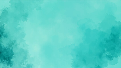 Abstract Soft Teal & Turquoise Watercolor Wash Background. Aqua Blue Gradient Texture for Serene Design, Digital Wallpaper & Calming Wellness Graphics. © Zìyóu