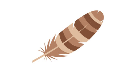 a single brown feather with soft edges and intricate patterns