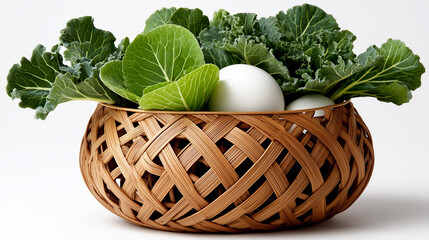 fresh vegetable in a wicker basket