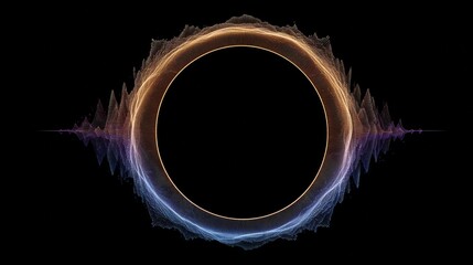 Dynamic circular frame with visible sound wave frequencies for innovative design concepts