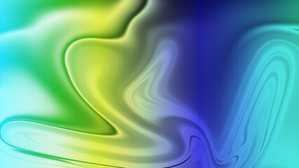 Abstract Fluid Art with Vibrant Green Yellow Blue and Turquoise Colors a Modern Backdrop