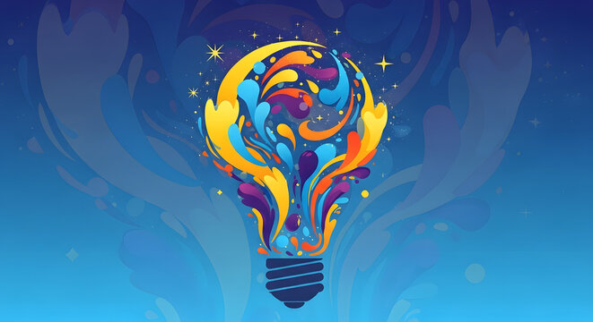Colorful Light Bulb Idea and Creativity Concept Illustration