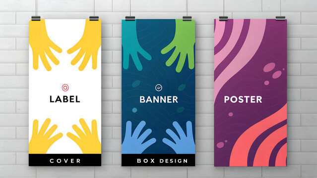 A vibrant collection of modern abstract design templates featuring bold colors and dynamic shapes. Ideal for creative projects, these layouts include banners, posters