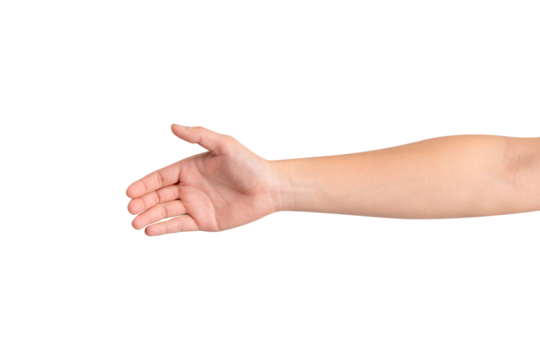 A beautiful hand gesture isolated on transparent PNG.