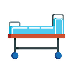 Hospital Bed Vector Illustration, Cartoon, Clipart & Line Art Design for Printables.eps