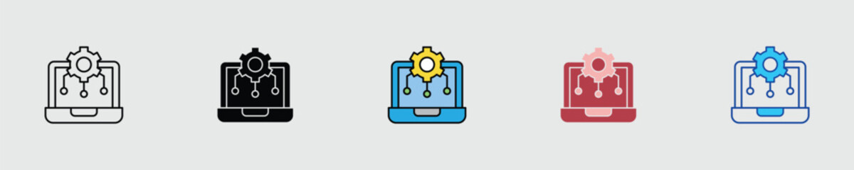 Fototapeta premium Technology Multiple Style Icon