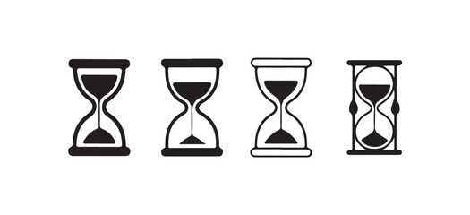 Stylish Hourglass Vector Collection, Minimalist Time and Countdown Icons,  vector illustration eps 10.