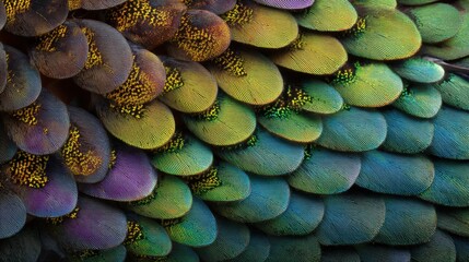 Vivid macro detail of butterfly wing showing colorful scales for nature and insect study