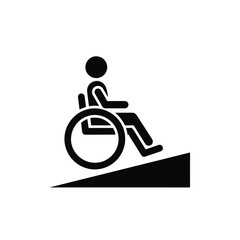 Accessible Ramp Entrance for Wheelchair Users and Mobility Aids Symbol