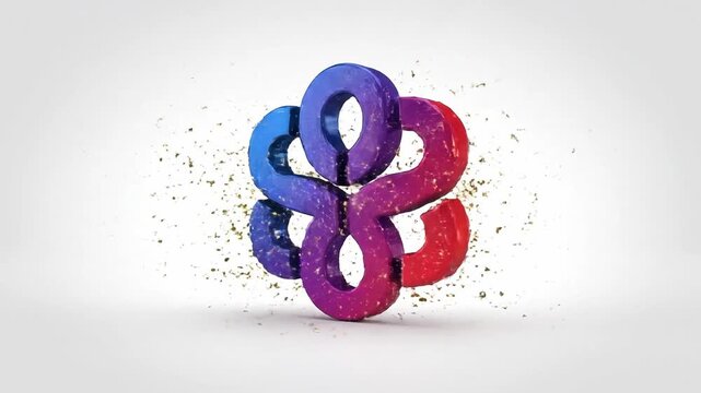 Abstract Animation Featuring Geometric Shapes Transforming into Colorful Infinity Logo Reveal