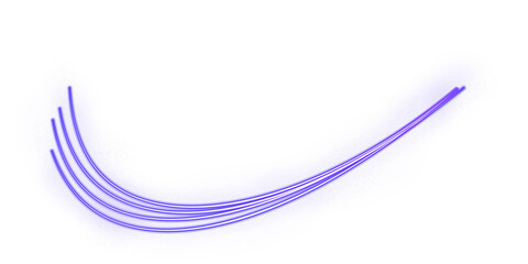 Abstract glowing purple light streak png, smooth curved lines with shimmering particles