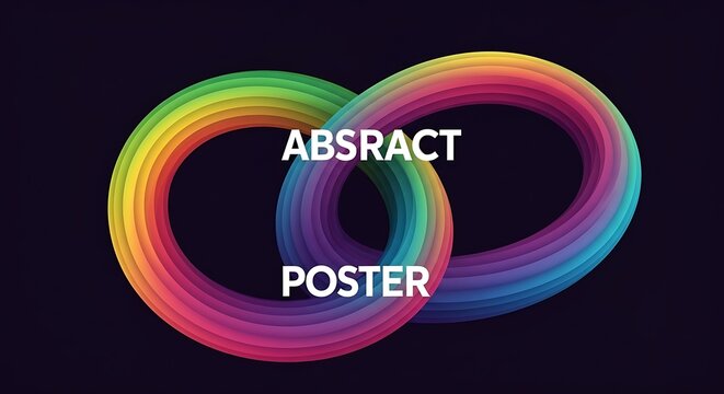 Vibrant rainbow infinity loop abstract poster design
