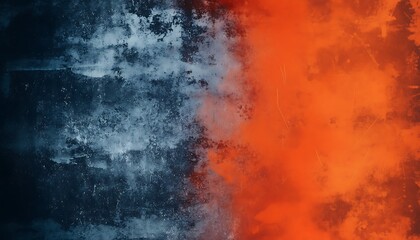 Abstract contrast of fiery orange and icy blue textures
