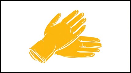 Fototapeta premium Bright Yellow Rubber Gloves for Household and Cleaning Tasks