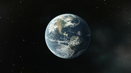 Obraz premium View of Earth from space with vibrant colors and stars in the background
