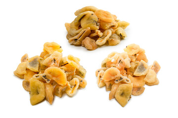 Dried passion fruit isolated on a white background.