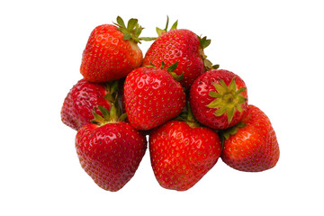 Fresh group of berries isolated on a white background.