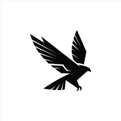 Fototapeta premium Dynamic Black Eagle Logo with Sharp Geometric Wing Design