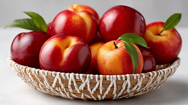 peaches in basket