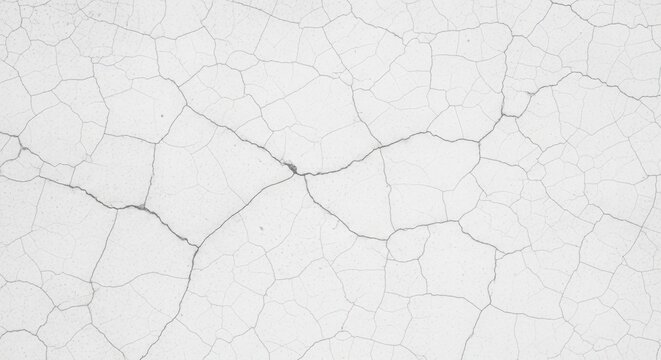 White cracked surface reveals intricate abstract patterns and structural damage creating a compelling texture ideal for backgrounds or artistic projects showcasing age and wear offering a unique visu