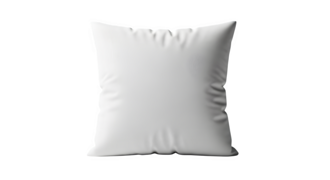 Blank white pillow mockup on a black background with soft folds