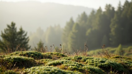 Sage Green Forest Neutral Calm Background Moss Floor Natural Texture
