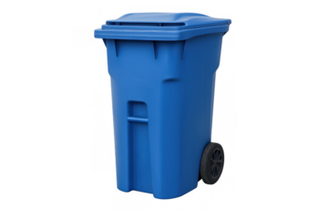 Blue plastic recycling bin for waste sorting and garbage collection, promoting environmental protection and sustainability