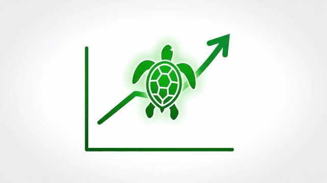 Animated visualization showing the growth of turtle populations with an upward trending graph