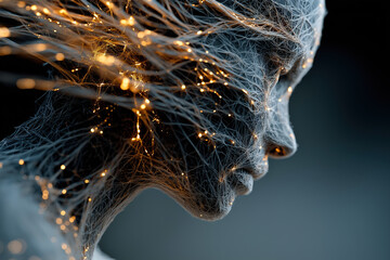 Big Data Artificial Intelligence Neural Network Flow Visualization Machine Learning Technology Innovation Cyberspace Digital Information Analysis Future Science Complex Data Stream Background