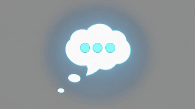 Animation of thought process icons evolving from question to finalized idea concept