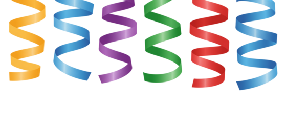 Colorful party streamers festive decorations vector illustration for celebrations and special occasions