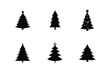 Obraz premium Festive Christmas tree vector set for holiday cards, prints, and digital crafts