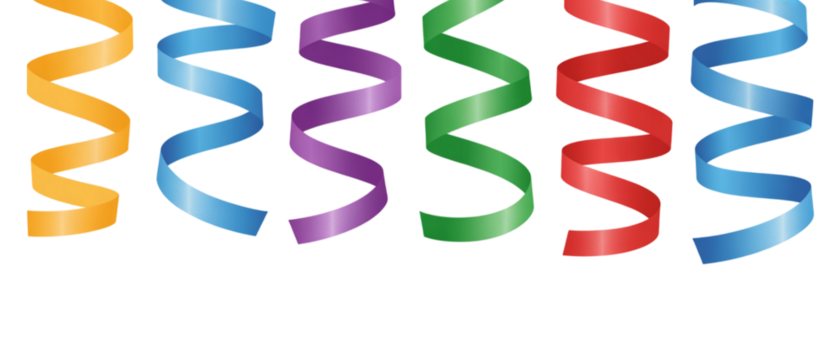 Colorful party streamers festive decorations vector illustration for celebrations and special occasions