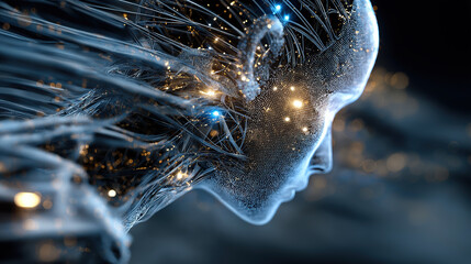 Big Data Artificial Intelligence Neural Network Flow Visualization Machine Learning Technology Innovation Cyberspace Digital Information Analysis Future Science Complex Data Stream Background