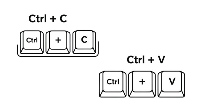 Ctrl C and Ctrl V Keyboard Shortcut Icons