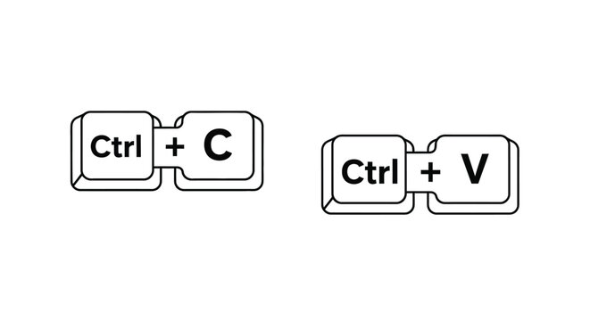 Ctrl C and Ctrl V Keyboard Shortcut Icons