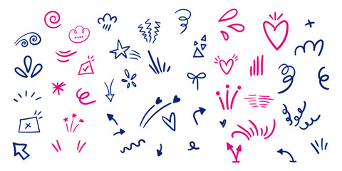 Tiny decoration doddle set,little pen style scribbles,pen mark,design element for paper,minimalist line design,small design elements.  