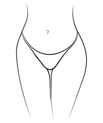 woman in a swimsuit simple drawing
