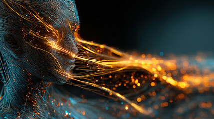 Big Data Artificial Intelligence Neural Network Flow Visualization Machine Learning Technology Innovation Cyberspace Digital Information Analysis Future Science Complex Data Stream Background