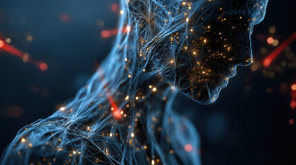 Big Data Artificial Intelligence Neural Network Flow Visualization Machine Learning Technology Innovation Cyberspace Digital Information Analysis Future Science Complex Data Stream Background