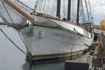 Fototapeta premium Empire Sandy, a sailing tall ship, moored in Toronto's harbor